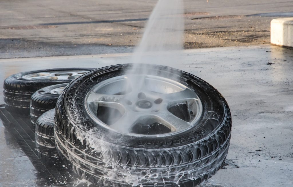 car wheel tire wash