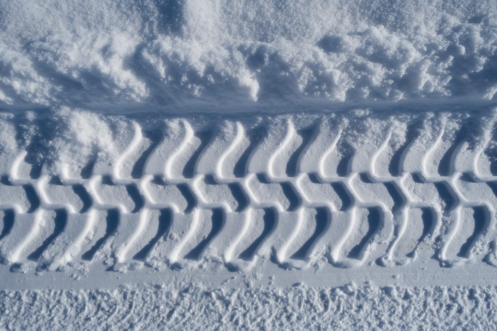 tire track in snow