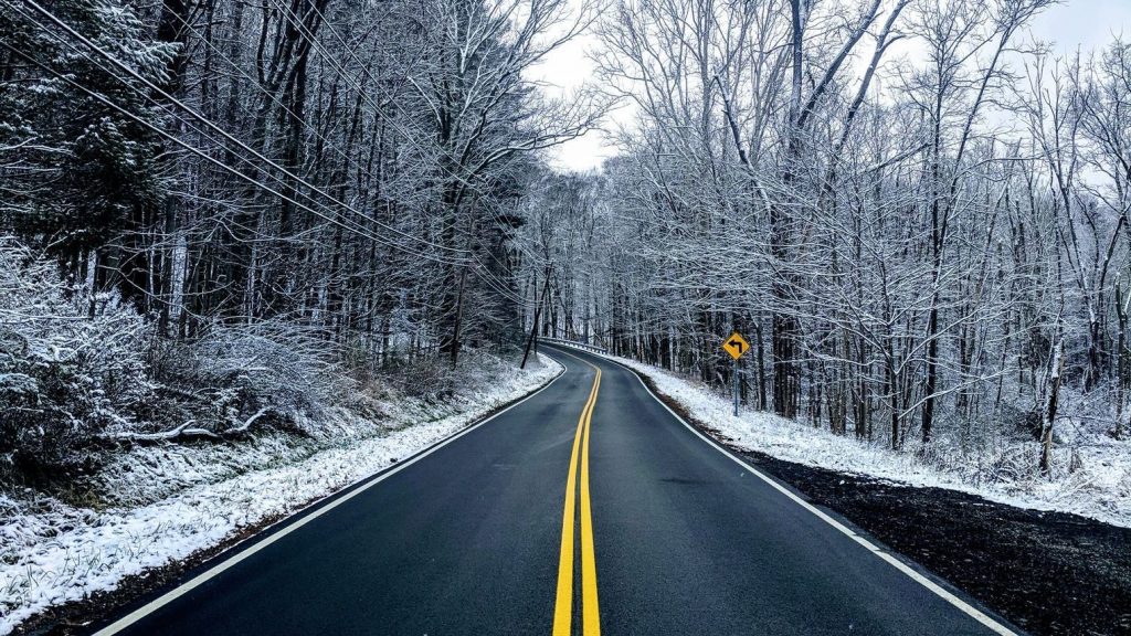 winter road driving