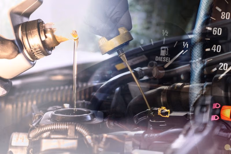 Checking engine oil dipstick and other vehicle fluid levels