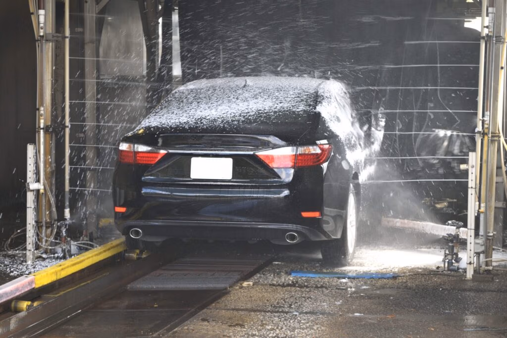 Car being waxed for winter protection