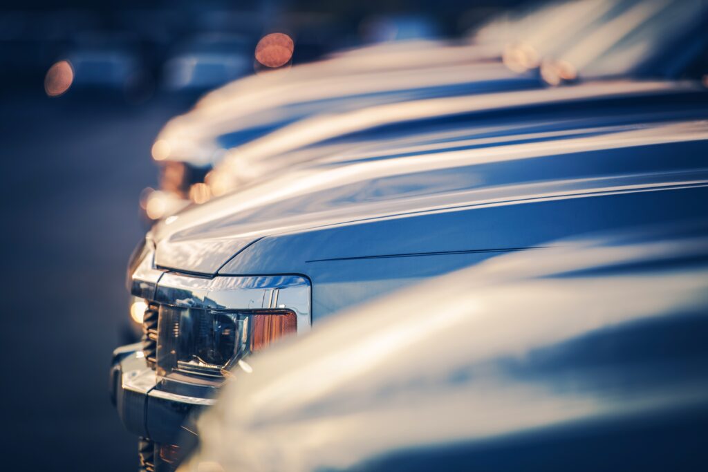 Fleet vehicles at CRS Automotive service center in Hamilton for maintenance and inspections