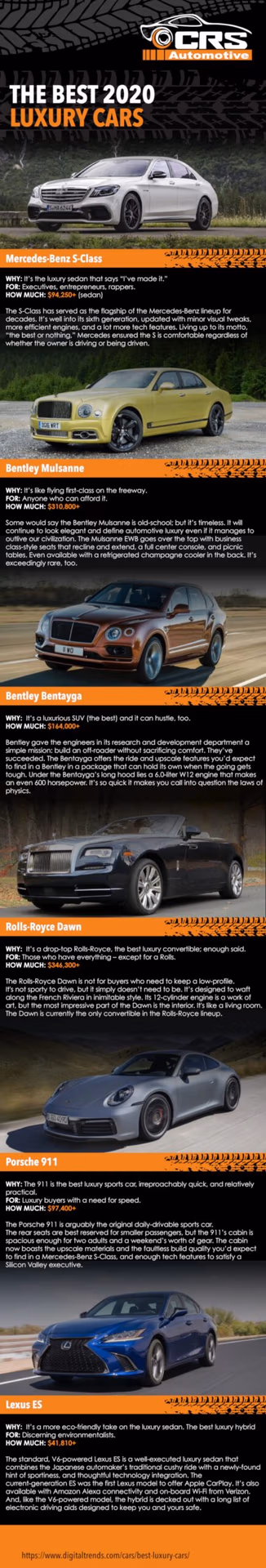 CRS Automotive infographic about services and location in Hamilton