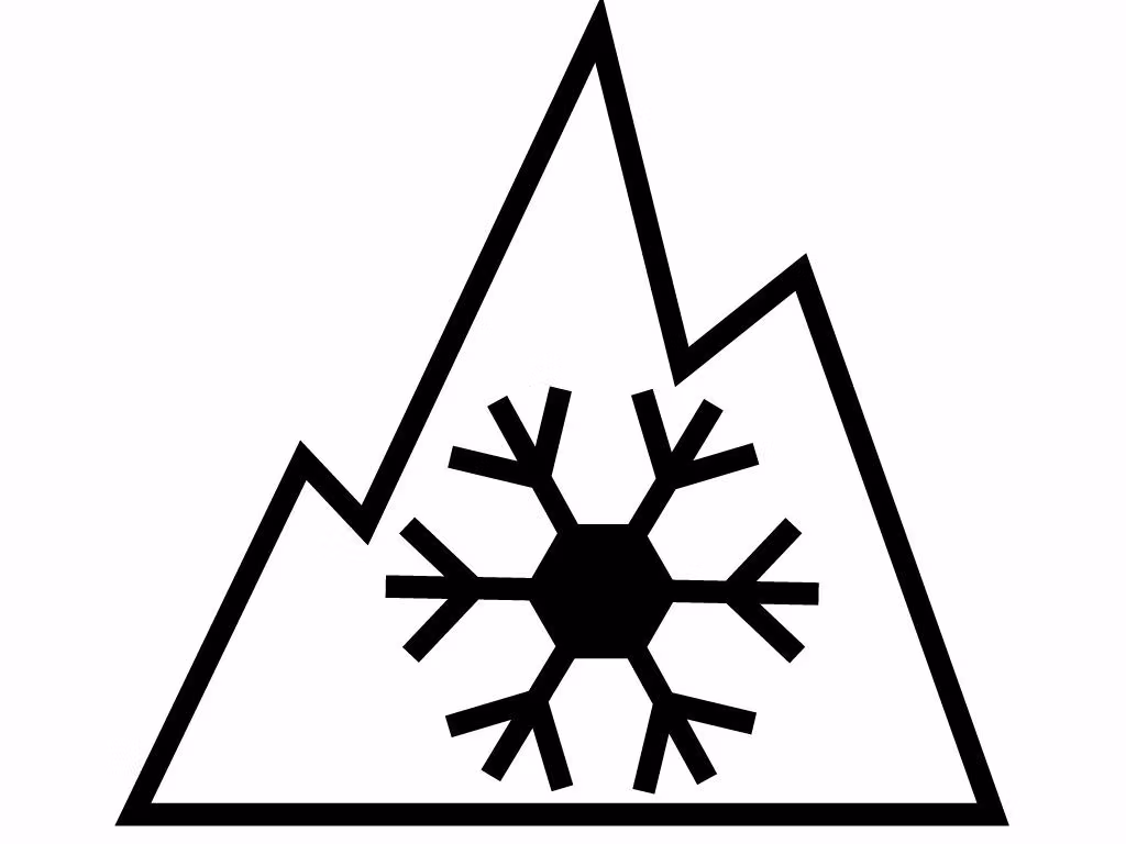 Symbol indicating winter tires or snow tire requirement